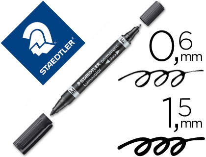 Rotulador retroproyección Staedtler Lumocolor Dúo tinta negra